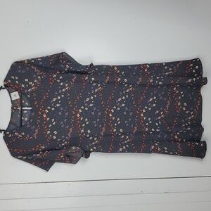 Cabi Muse Floral Dress Flutter Short Sleeve Chiffon Wide Flounce Hem Womens S